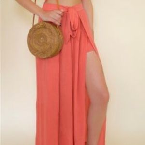 RED Cotton Candy LA Slit Tie Pants SIZE M